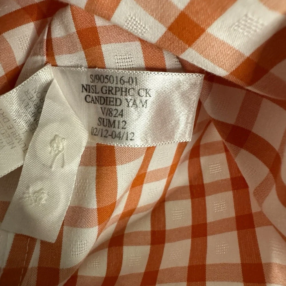 Banana Republic Men Red Plaid‎ Button Long Sleeve Dress Shirt L Graphic Check